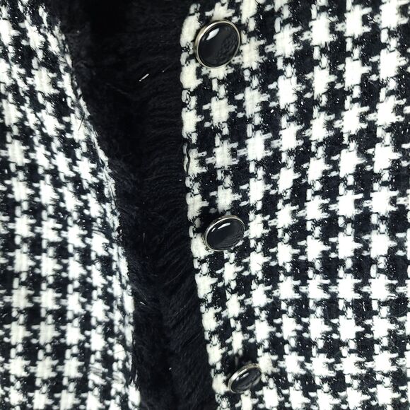 Shomi Petites Black & White Check Short Jacket- Size 8 - Long Sleeve - Picture 6 of 11